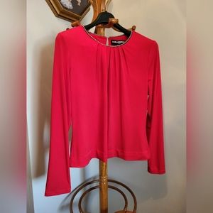 KARL LAGERFELD | Women's Red Dress Top in Medium